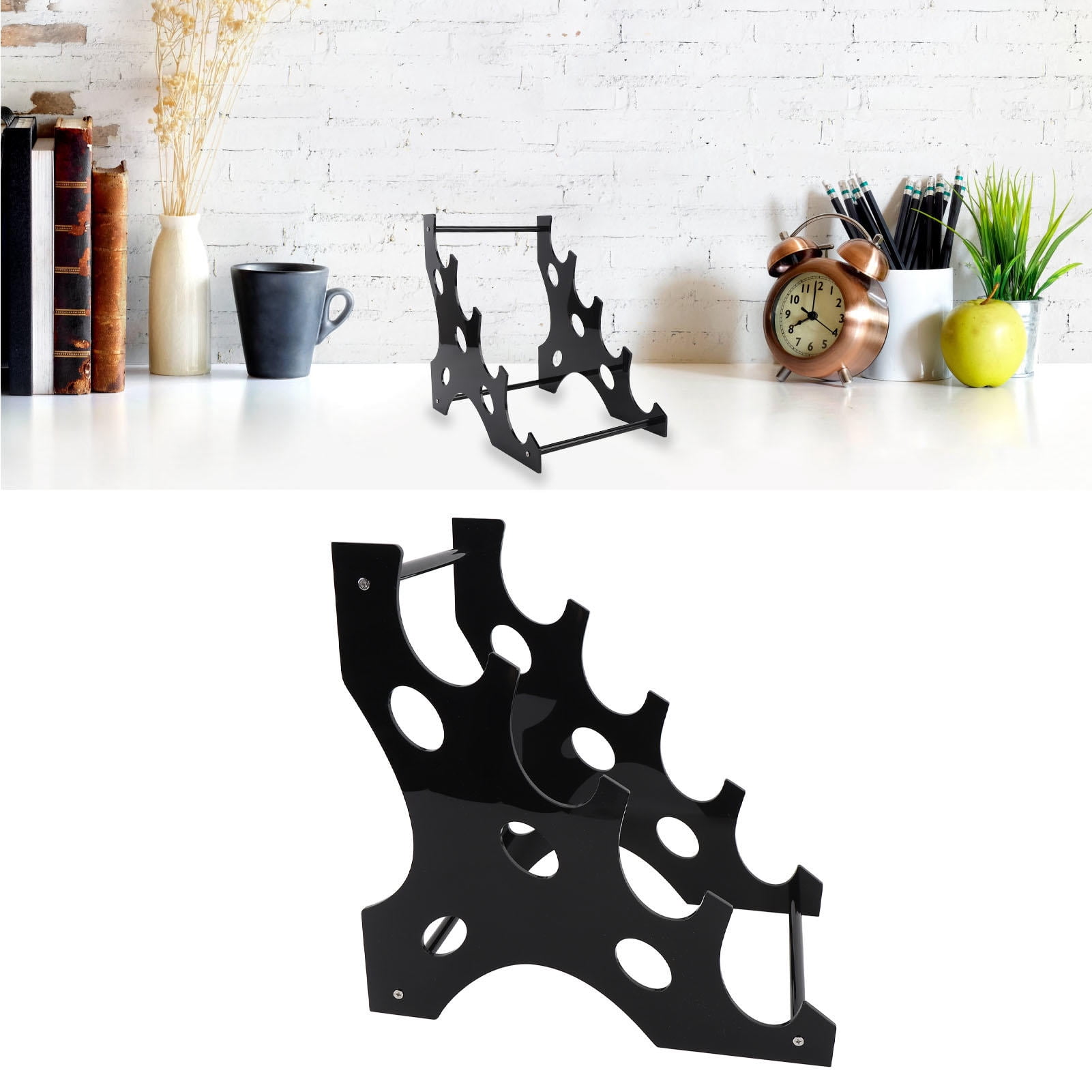 LAZIOEGR 4 Tier Acrylic Lightsaber Sword Display Stand Versatile Desktop Weapon Holder Rack for Katana Wakizashi Samurai Swords Martial Arts Weapon Stands Home Decoration (12.6 inches / 32 cm)