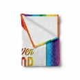 thumbnail image 2 of Saying Soft Flannel Fleece Blanket, Digital Bound Little Triangles in Rainbow Colors Futuristic Geometrical Motivation, Cozy Plush for Indoor and Outdoor Use, 60" x 80", Multicolor, by Ambesonne, 2 of 6