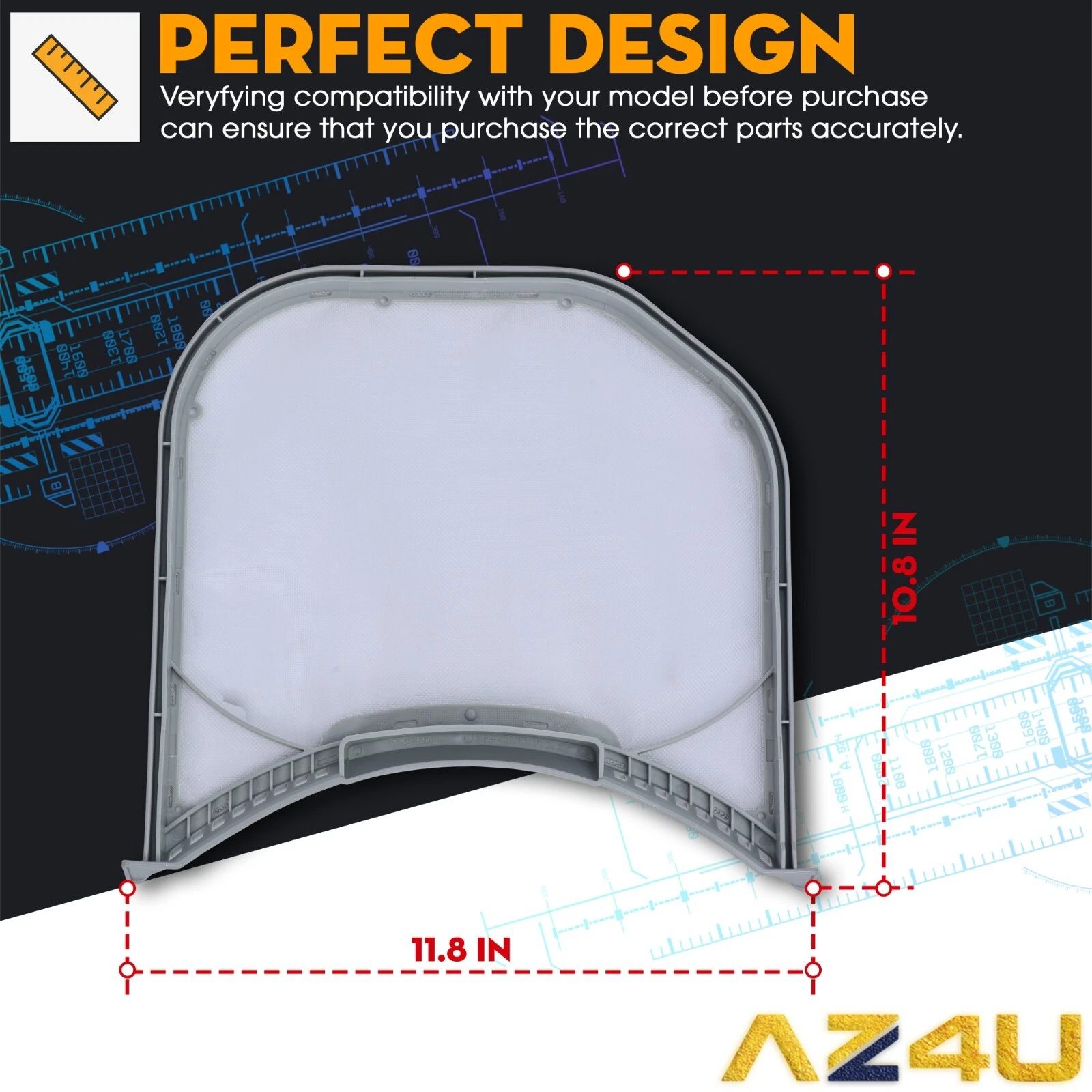 2Pcs Dryer Lint Screen Replaces For LG DLE3400W DLE3500W DLE3170W DLE2701V DLE3050W