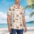 thumbnail image 3 of Fuzoiu Chicken With Floral Print Hawaiian Shirt for Men, Summer Beach Casual Short Sleeve Button Down Shirts, Men’s Beach Summer Shirts with Pocket,X-Large, 3 of 7
