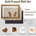 thumbnail image 2 of Yippzo Gold Framed Easter Bunny Wall Art, Funny Rabbit Picture Easter Decorations, Cute Animal Oil Painting Canvas Prints, Vintage Artwork for Gifts Party 8x12 inch, 2 of 7
