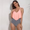 thumbnail image 4 of Women's Plus Size Sexy Bikini High Waist Ruffle Belly One Piece Swimsuit S-2XL, 4 of 5