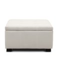 thumbnail image 5 of BELLEZE Vintage Style Storage Tufted Ottoman Foot Bench Squared Indoor Bedroom Living Room, White, 5 of 7