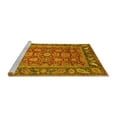 thumbnail image 2 of Ahgly Company Machine Washable Indoor Square Oriental Yellow Traditional Area Rugs, 3' Square, 2 of 4