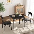 thumbnail image 5 of Yiwa 3-Piece Indoor Modern Rectangular Table Kitchen, Dining Table Set for 2 with Space-Saving Design, MDF and Stainless Steel Dinning Room Table Furniture Set for Kitchen, Apartment, 5 of 5