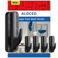 thumbnail image 1 of ALOCEO Shower Hooks Sticky Hooks Black Wall Hooks, 5 Hooks and 6 Strips, 1 of 8