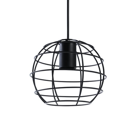 

Frcolor Vintage Pendant Light Lantern Iron Single Head Hanging Ceiling Light Chandelier Pendant Lamp (Black)