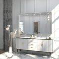 thumbnail image 3 of Keonjinn 60 x 36 inch Brushed Nickel Bathroom Mirror, Silver Metal Frame Rectangle Mirror, Over Sink Modern Wall Mount Mirror(Horizontal/Vertical), 3 of 6