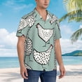 thumbnail image 3 of Honeii Hand Drawn Chickens Print Men’s Hawaiian Shirt,Classic Button-Down Short Sleeve Shirt, for Beach, Vacation, and Outdoor Activities,3X-Large, 3 of 7