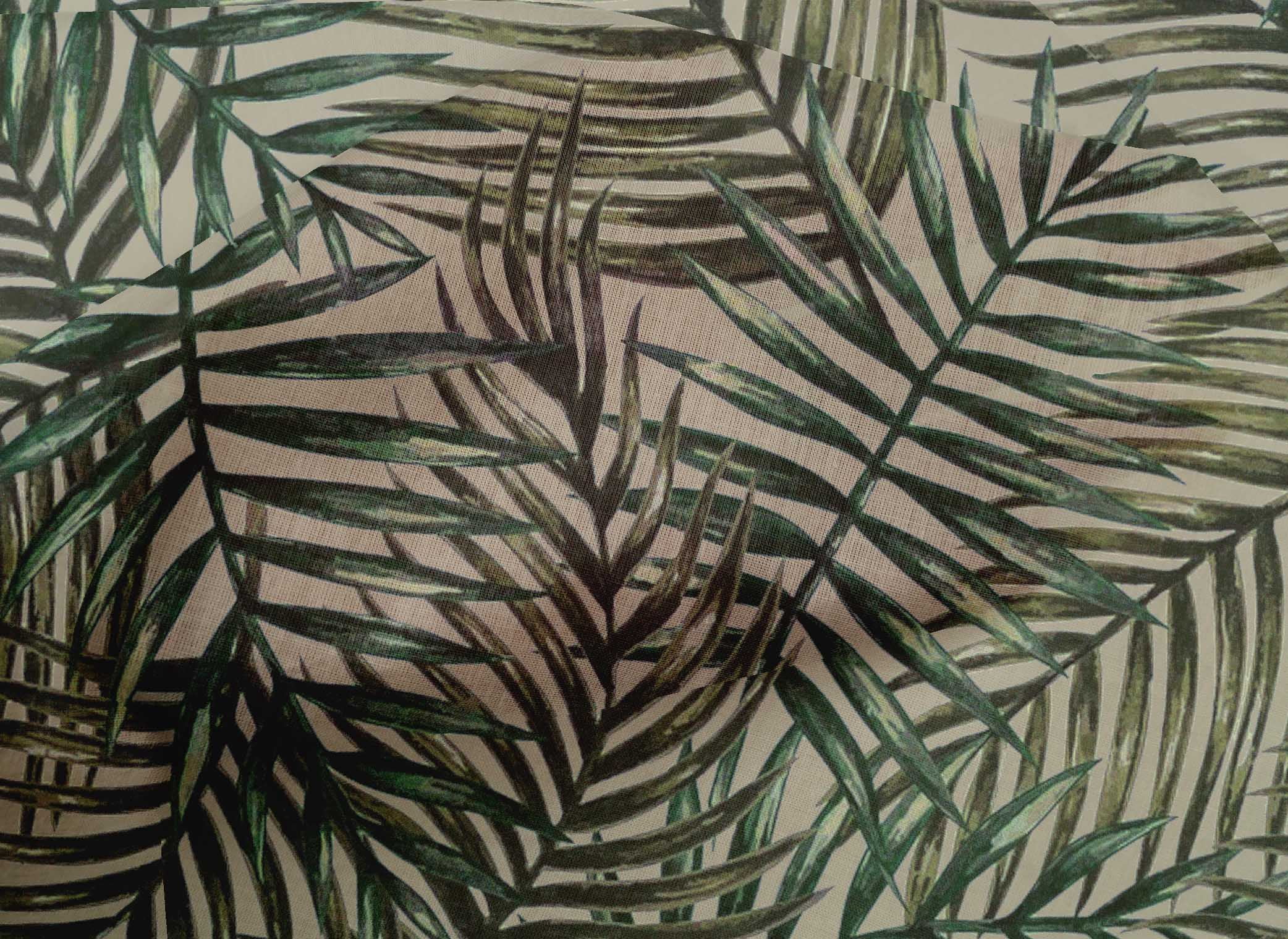 oneOone Cotton Cambric Dark Green Fabric Leaves Sewing Fabric By The Yard Printed Diy Clothing Sewing Supplies 42 Inch Wide