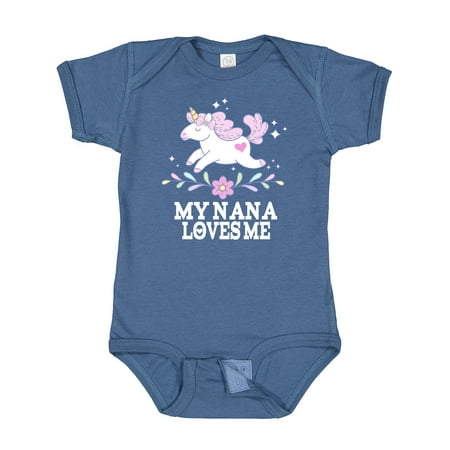 

Inktastic My Nana Loves Me Unicorn Gift Baby Girl Bodysuit