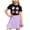 Purple, variant on Caqnni Kids Toddler Girls Summer Clothes Butterfly Print T-Shirt   Belted Denim Jeans Shorts 3PCS Outfits 2Pcs Summer Playwear Beach Outfits 11-12 Years,Purple