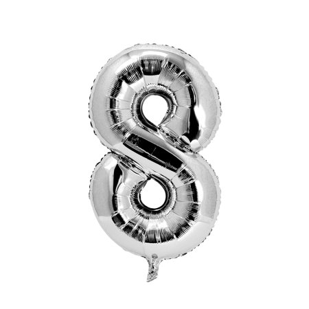 Silver Foil Number Balloon by Celebrate It™