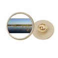 thumbnail image 1 of Water Connected To The Sky Round Metal Golden Pin Brooch Clip, 1 of 3
