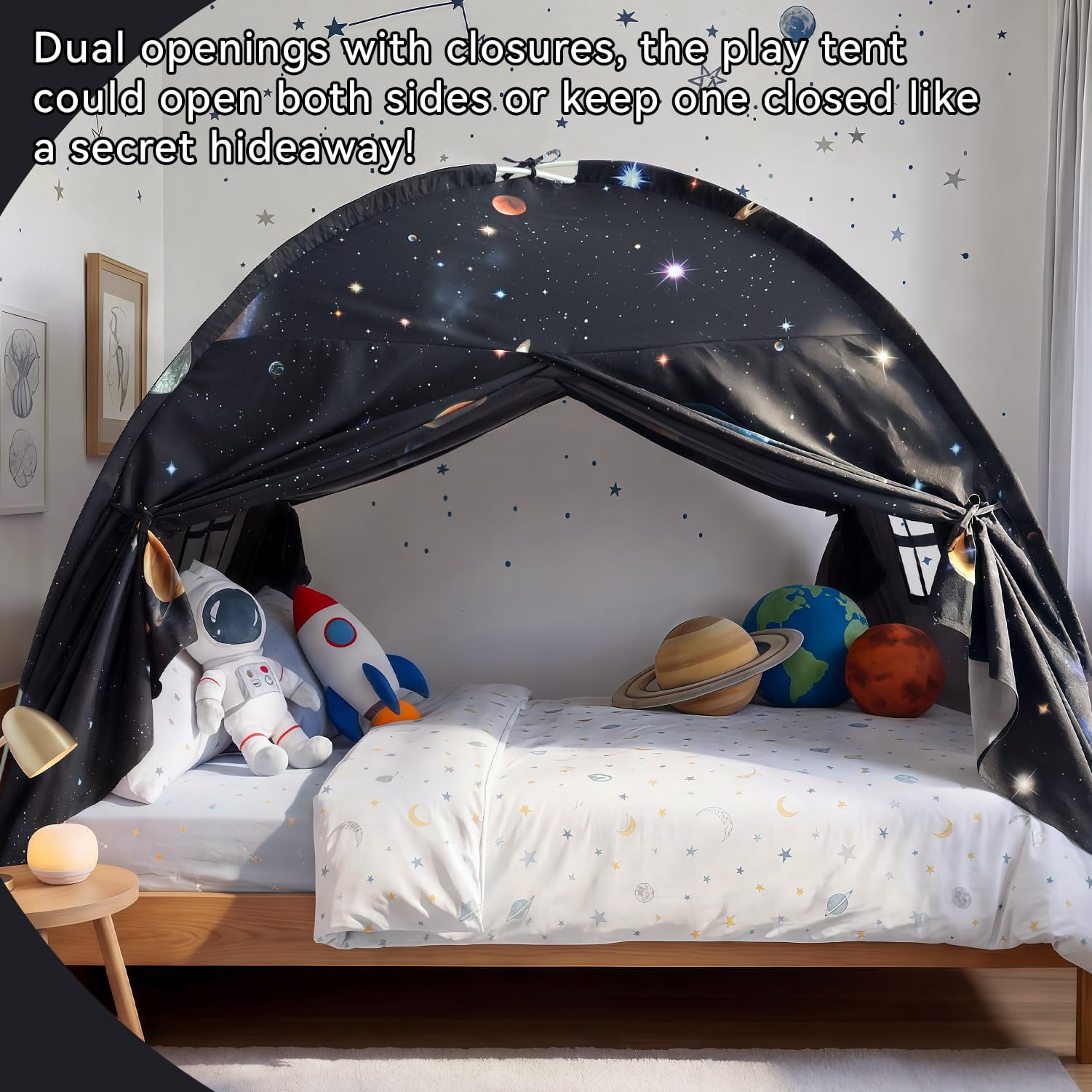 Full Bed Tent  Indoor Space Sleeping Playhouse Blackout Bunk Tents Size (galaxy Tent) For Girl Birthday House Gift