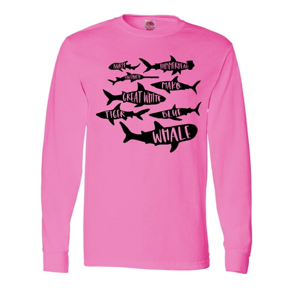 Inktastic Types of Sharks Long Sleeve T-Shirt