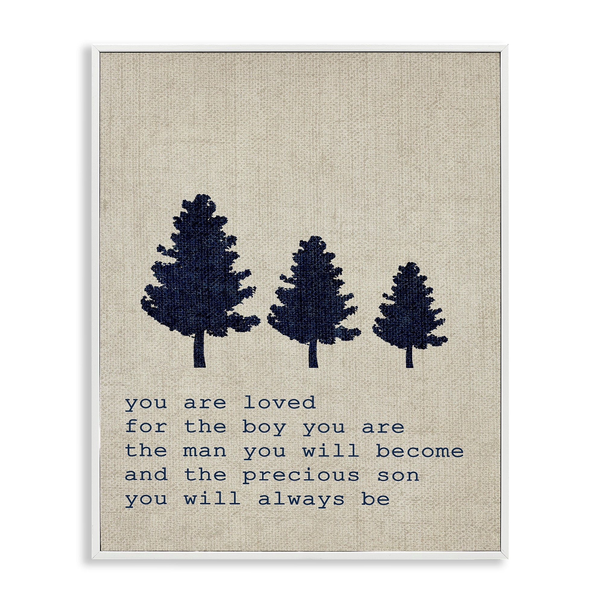 Stupell Industries You are Loved Trees Graphic Art White Framed Art Print Wall Art, 11x14, by Daphne Polselli