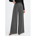 thumbnail image 4 of PRETTYGARDEN Womens Fall Wide Leg Trousers High Elastic Waist Loose Pleated Long Flowy Palazzo Work Pants with Pockets, 4 of 6
