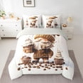 thumbnail image 2 of Feelyou Kawaii Gnome Kids Bedding Comforter Set 7pcs, Winter Coffee Lover Queen Bedding Sets, Cute Santa Claus Reversible Queen Sheet Sets, Microfiber Bedroom Decor, 2 of 7