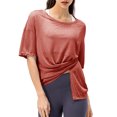thumbnail image 1 of Camiseta holgada de mujer Media manga Slit Front Sports Cover Ups, 1 of 8