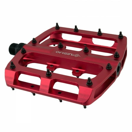 Origin8 Rascal XL Platform Pedals 9/16" Concave Aluminum Body Removable Pins Red