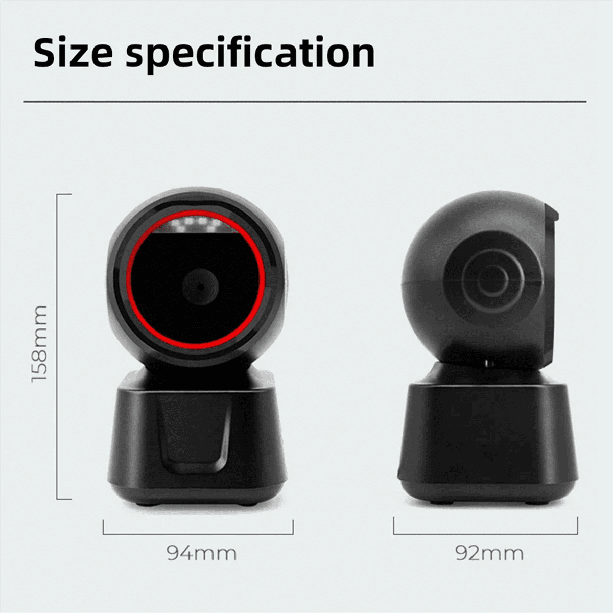 1D 2D QR Wired Barcode Scanner Automatic Sense Reader USB Desktop Barcode Reader