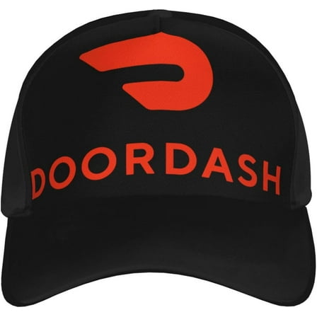Doordashs Hat Curved Brim Baseball Cap Adjustable Snapback Cap for Men and Women Black