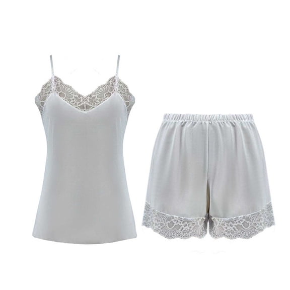 Besolor Pajamas for Women 2 Piece Lace Trim Camisole Top and Shorts Loungewear Outfits Sleepwear Pjs