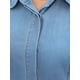 thumbnail image 5 of Camisa de mezclilla para mujer INSPIRE CHIC de manga larga, atuendos de primavera, camisa de botones vaquera, top L azul, 5 of 6