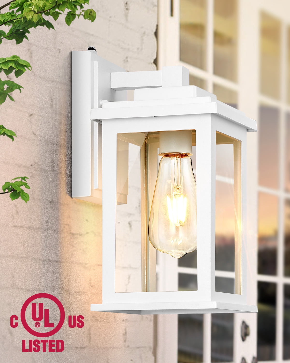 VIANIS White Outdoor Wall Lights, 2 Pack Dusk to Dawn Exterior Lighting Fixtures, Modern Outside Lights for hHouse,Porch, Garage, Doorway Waterproof, Weather Resistant