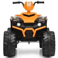 thumbnail image 1 of Patiojoy 12V Electric Kids Quad ATV Ride on Car with LED Lights& Bluetooth Orange, 1 of 7