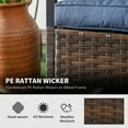 thumbnail image 3 of Outsunny 3pc Rocking Chair Set w/ Cushions, Wicker Bistro Set, Dark Blue, 3 of 9