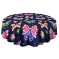 thumbnail image 5 of 60 Inch Round Lace Tablecloth Water Resistant Washable, Monarch Butterfly Aesthetic, 5 of 5