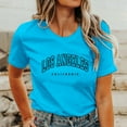 thumbnail image 2 of Women Crew Neck Letter Printed Short Sleeve O Neck T Shirt Top, 2 of 5