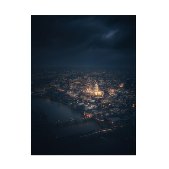 Canvas Wall Art - David George 'Endless Night' Wall Art for Living Room, Bedroom, or Office Décor by Trademark Fine Art - 14 x 19 Inches