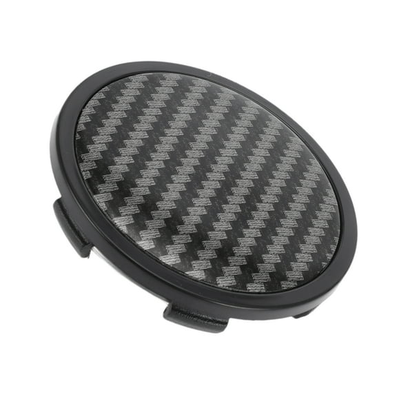 Unique Bargains Wheel Center Caps 65mm/2.56" Black 1Pc with Black Carbon Fiber Pattern Sticker
