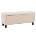 thumbnail image 1 of CorLiving Hamptons Ottomane de Rangement Rembourrée en Tissu avec Garniture de Clous, pour Salon, Entrée et Plus, 1 of 1