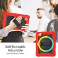 thumbnail image 3 of Case for iPad Air 5th Generation / iPad Air 4th Generation 10.9 inch with Screen Protector, 360 Degree Rotating Kickstand Hand Strap Shockproof Cover with Shoulder Strap, Red, 3 of 7