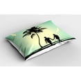 thumbnail image 2 of Ambesonne Romantic Pillow Sham 2 Pack, Married Couple Walking, 26"x20", Pale Green Seafoam Black, 2 of 3