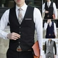 thumbnail image 4 of CENL Men's Formal Business Casual Dress Vest Suit Slim Fit Tuxedo Waistcoat Coat, 4 of 4