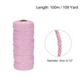 thumbnail image 2 of Uxcell Cotton Rope Twine String Twisted Braided Cord, Light Pink 100m/109 Yard for Wall Hanging, Macrame Knotting, 2 of 5