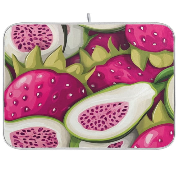 BZSMCE Dish Drying Mat Dragon Fruit Design Drying Mats