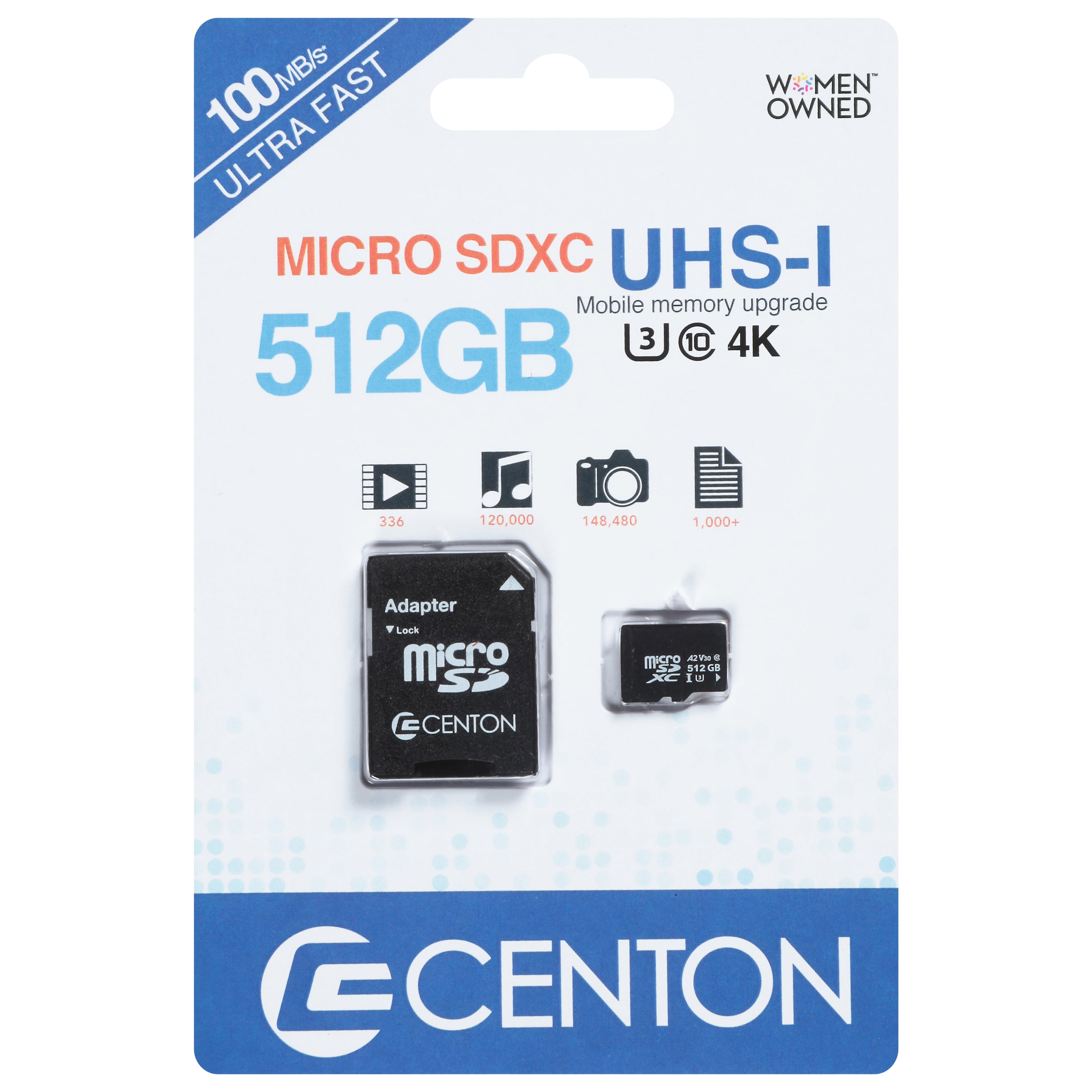 Centon MP MicroSDXC, UHS-I, Class U3, 512GB