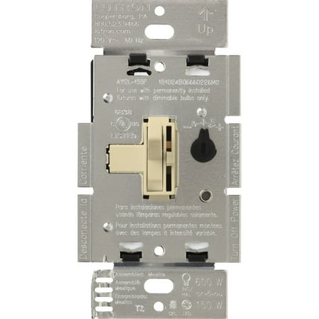 Lutron Toggle C.L Dimmer Switch for dimmable LED, Halogen and Incandescent Bulbs, Single-Pole or 3-Way, AYCL-153P-IV,