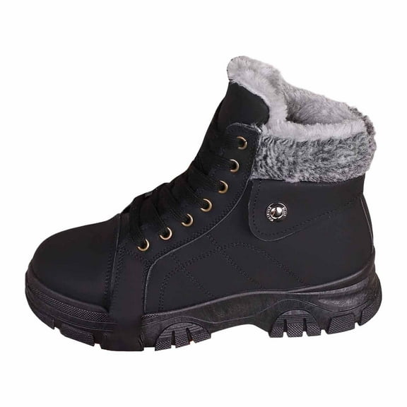 Women's Boots Winter Boots Insulated Lace Up Outdoor Comfortable Traction Durable Sole Warm Cold Weather Footwear for Ladies