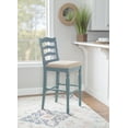 thumbnail image 5 of Linon Marino Full Back Wood Bar Stool, 30" Seat Height, Blue with Rub Through Finish, 5 of 10