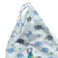 thumbnail image 5 of Animal Lounger Chair Bag, Continued Illustration of Large Animals Print with Dotted Heart Shapes, High Capacity Storage with Handle Container, Lounger Size, Blue and Blue Grey, by Ambesonne, 5 of 5