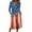 Blue, variant on Patriotic Dresses for Women V-Neck 3/4 Sleeve Button Down A-Line Midi American Flag Dress Casual Summer Beach Vacation Sundress with Pockets