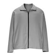 thumbnail image 6 of KeShDi Windbreaker Men's Solid Color Fleece Jacket Zip Outdoor Casual Coat with Pockets Gray XL, 6 of 8