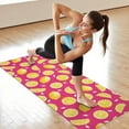 thumbnail image 6 of Yellow Lemon Fruit Slices Pink Pattern Hot Yoga Mat Towel Non Slip for Hot Yoga - Quick-Drying Yoga Mat Cover with 4 Corner Pockets with Travel Bag - Hot Yoga Towel Non Slip 70"x26", 6 of 6